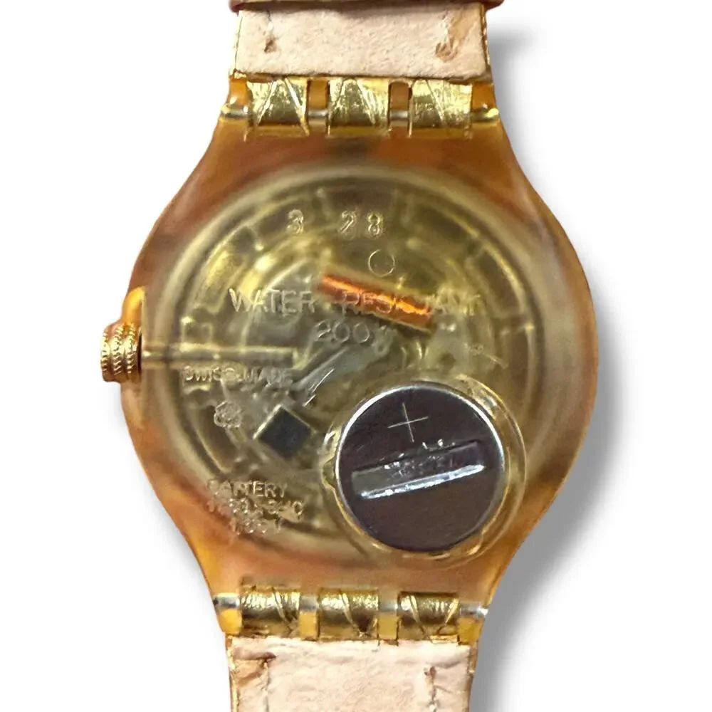 Vintage Swatch Scuba 200 Golden Island model SDK112 Orange Gold Blue Quartz RUNS